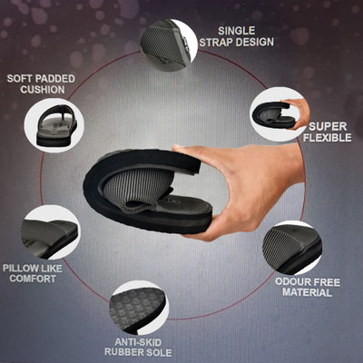 DR STTEP Men Orthopedic Slippers for Men Comfort Fit Soft Cushion Lightweight Slippers(Grey , 6)