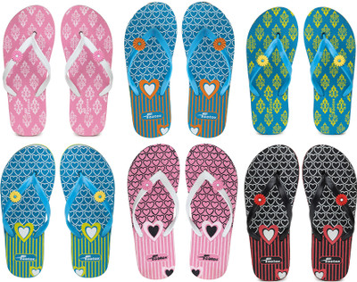 Footox Women Slippers(Multicolor , 8)