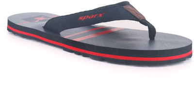Sparx Men Flip Flops(Black, Red , 7)