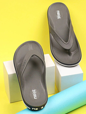 Neoz Men Levirex Lightweight with Arch Support Durable Anti-Skid & Stylish Dailywear| Flip Flops(Grey , 6)