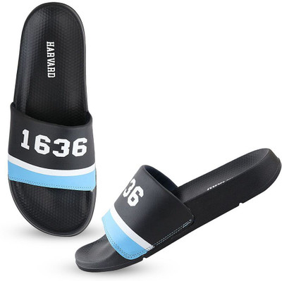 HARVARD Men Slides(Black , 10)