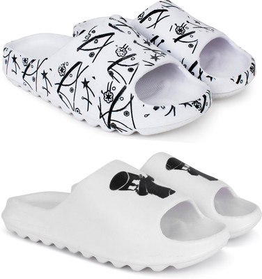 KAPYANSH Men Slides(White, White , 7)