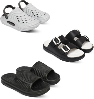 Acorn Men Slides(White, Black, Black , 7)