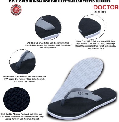 DOCTOR EXTRA SOFT Women House Slipper for Women's | Lightweight & Durable | Super Soft & Comfortable Flip Flops(Black, Grey 6)
