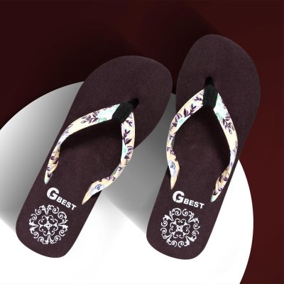 G Best Women Flip Flops(Brown , 5)