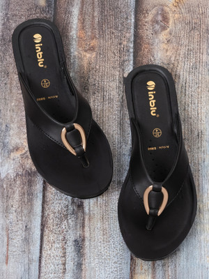 Inblu Women Slippers(Black , 5)