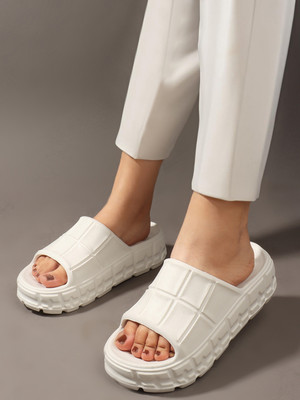 Myshtezia Women Slides(White , 7)
