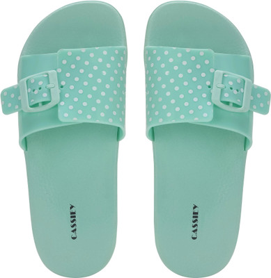 Cassiey Women Slides(Green , 7)