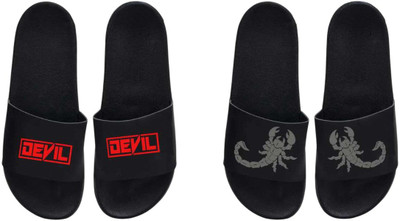 nvisan Men Slides(Grey, Red , 8)