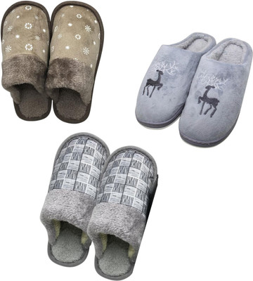 Mahi Enterprises Men Flip Flops(Beige, Grey, Grey , 6)