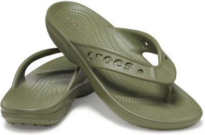 CROCS Men Flip Flops(Green , 4)