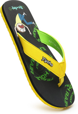 yoho Men Slippers(Black , 8)