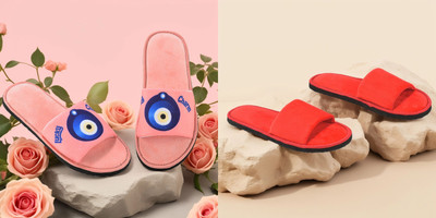 Y key Women Flip Flops(Red, Pink , 6)