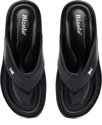 BIZOLO Men Slippers(Black , 9)
