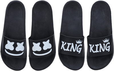 Digimahadev Men Flip Flops(White, White , 9)