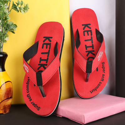 WALKUM Women Slippers(Red , 8)