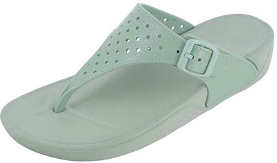 Ovee Women Slippers(Green , 6)