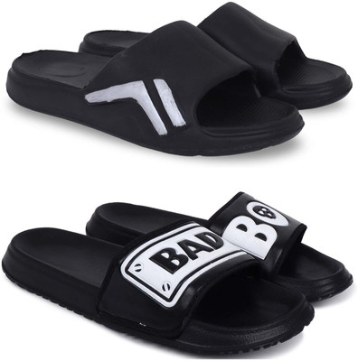 KAPYANSH Men Slippers(Black, Black , 6)