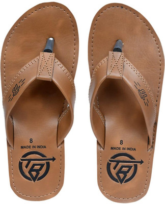 THE BABA Men Flip Flops(Brown , 7)