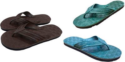 Mikro Men Slippers(Green, Brown, Blue , 8)