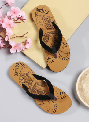 FOTOMO Women Slippers(Brown , 8)