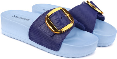 BERSACHE Women Slippers(Navy , 8)