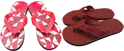 Mikro Men Slippers(Red, Maroon , 9)