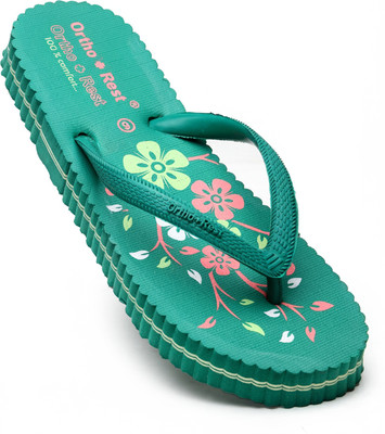 Ortho + Rest Women Women Orthopedic Doctor Soft Slipper | Pregnancy Non-Slip | Diabetic | Daily Use Slippers(Green , 5)