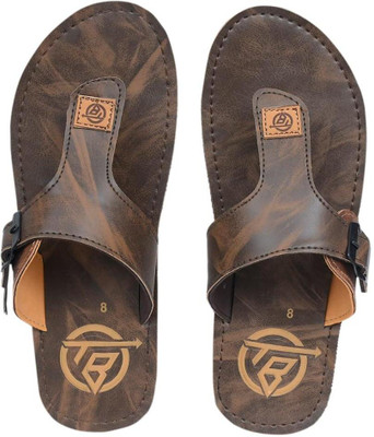 THE BABA Men Flip Flops(Brown , 6)