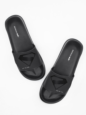 BEWAKOOF Men Slides(Black , 8)