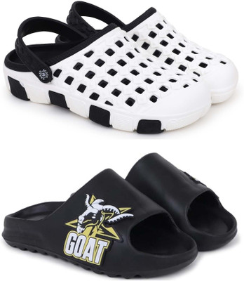 Pampy Angel Men Slippers(Black, Black , 7)