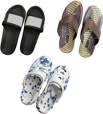 BLIBBERS Men Slippers(Black, Brown, Multicolor , 9)