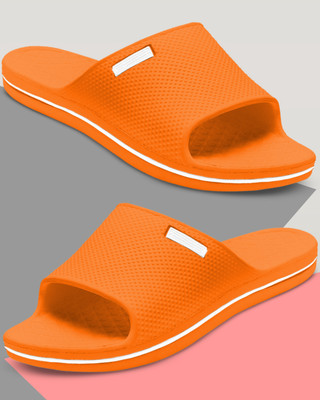 TieFit Men Just Walk Casual Daily Use Slipper Slides for Men LightWeight and Soft Slipper Slides(Orange , 10)