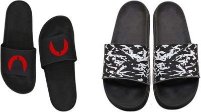 nvisan Men Slides(White, Red, Blue , 8)