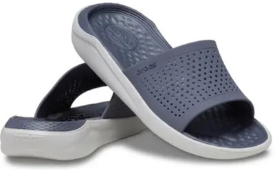 CROCS Men Slides(Navy, Grey , 9)