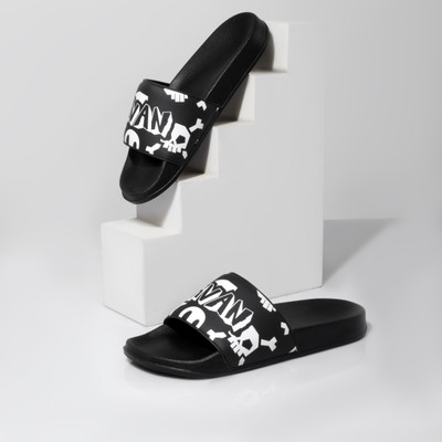 ARVAN Men Slides(White, Black , 7)