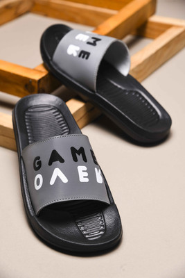 Shoe Mate Men Slides(Grey , 8)