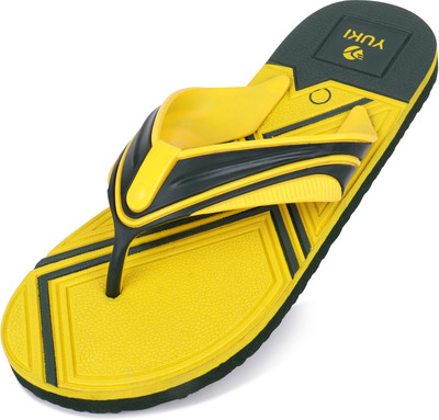 YUKI Men Unisex Slippers | Hawai Chappal comfortable & Ultra-Light Non-Slip Thong Flip Flops(Yellow , 9)