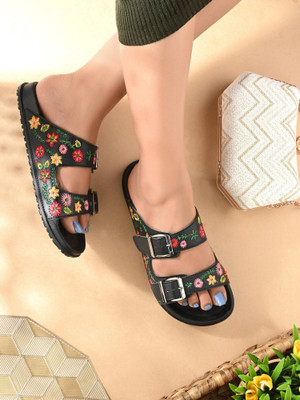 Layasa Women Slides(Black , 6)
