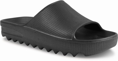 World Wear Footwear Men Slides(Black , 6)