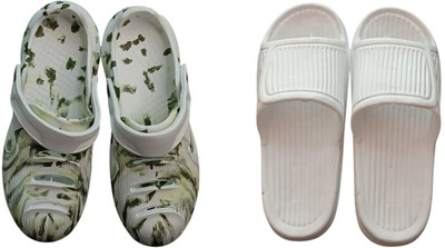 BLIBBERS Men Slides(Multicolor, White , 8)