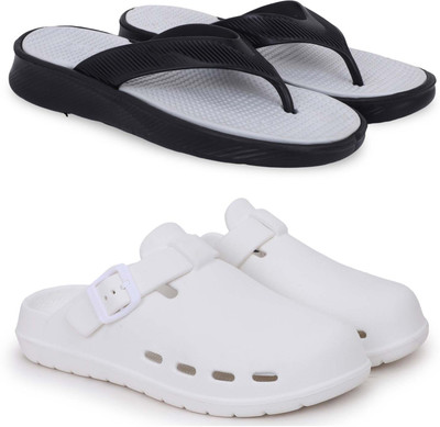 Pampy Angel Men Slippers(Grey, White , 7)