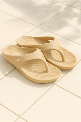 Feel alive Men Slides(Beige , 7)