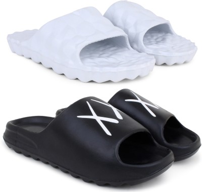 Pampy Angel Men Slides(White, Black , 10)