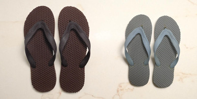 BreeZy Men Slippers(Brown, Grey , 6)