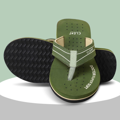 getCLEAT Women Doctor Super Soft Orthopaedic Slippers |Acupressure Footbed |Pain Relief Support Slippers(Green , 8)