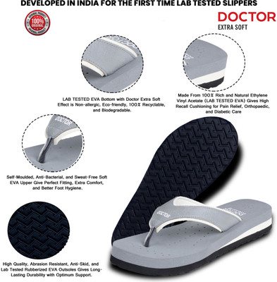 DOCTOR EXTRA SOFT Women Women's House Slipper Ortho Care Dr Orthopaedic Diabetic Comfortable MCR Flat Flip Flops(Grey , 5)