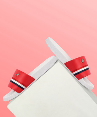 Foot Print Men Slides(Red , 7)