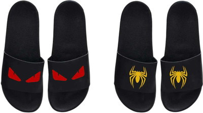 nvisan Men Slides(Red, Yellow , 7)