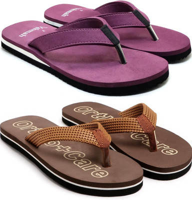 VAHMAH Women Slippers(Maroon, Brown , 7)